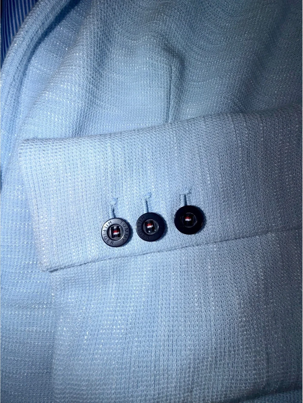 Tommy Hilfiger light blue blazer with elbow patches